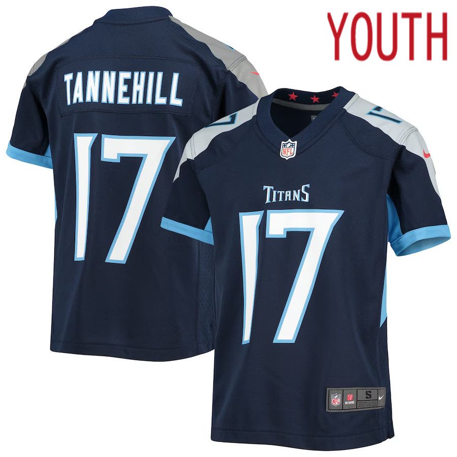 Youth Tennessee Titans 17 Ryan Tannehill Nike Navy Game NFL Jersey